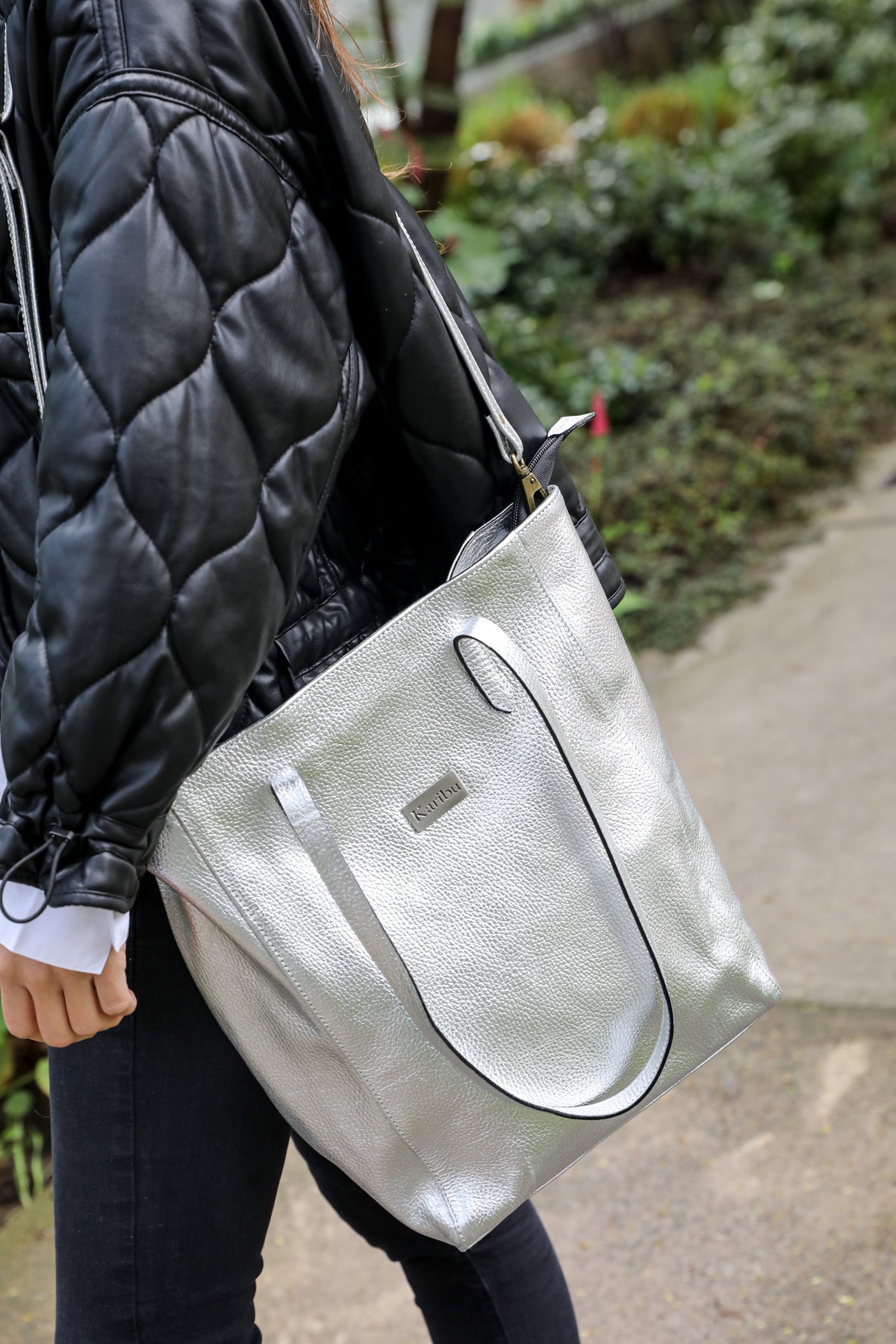 Cartera Jacinta plateada