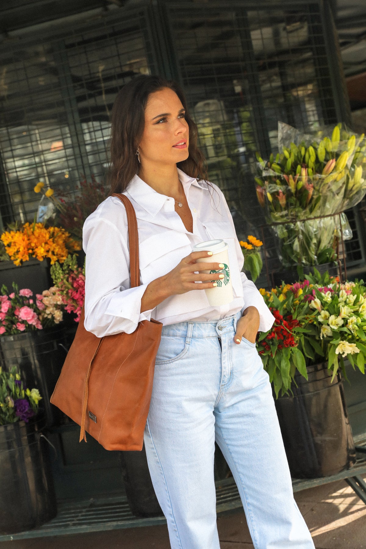 Cartera Florencia Grande Cafe claro