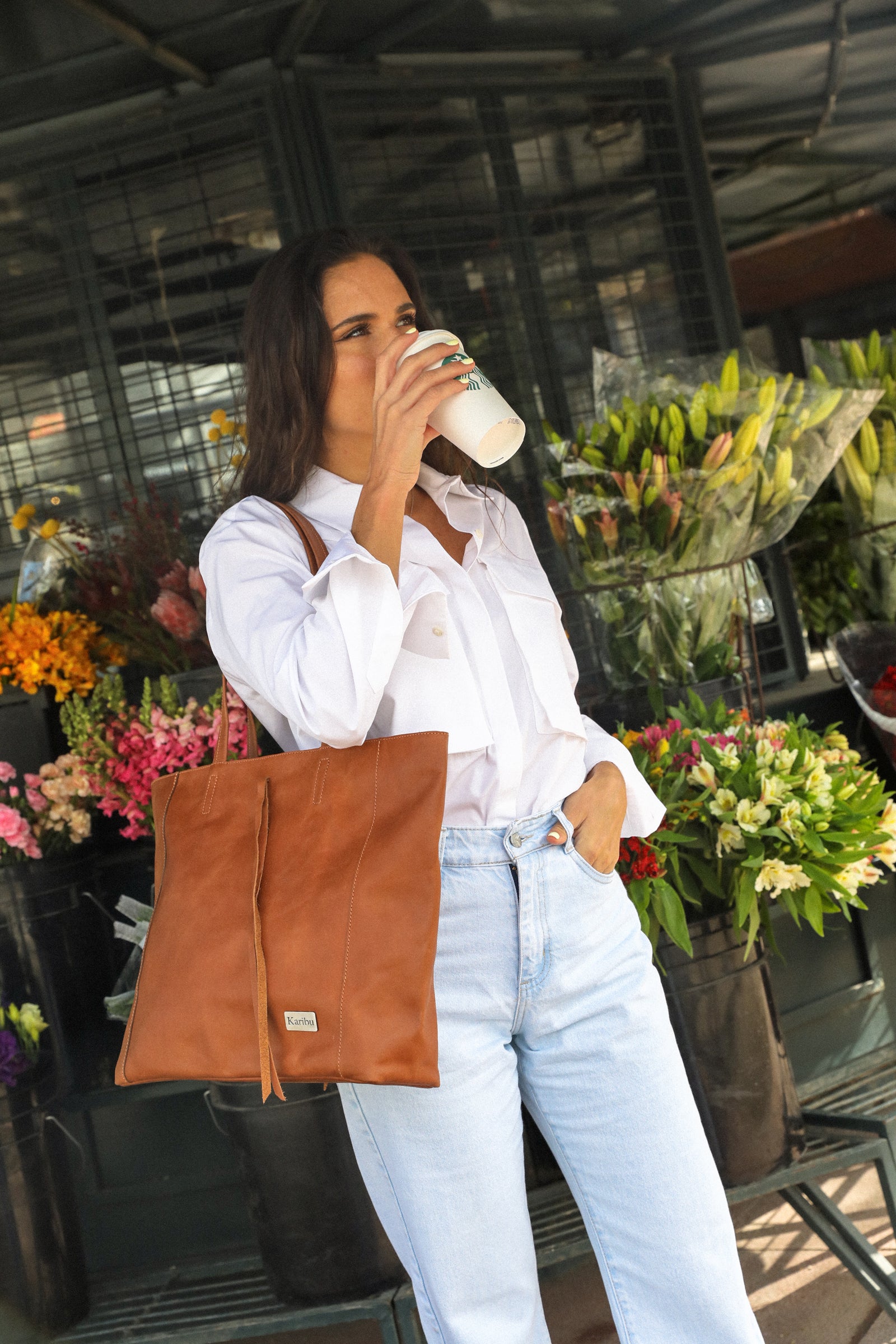 Cartera Florencia Grande Cafe claro