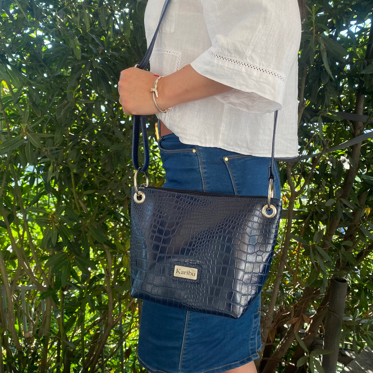 Cartera Josefa Azul Textura