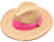 Sombrero raffia beige con rosado