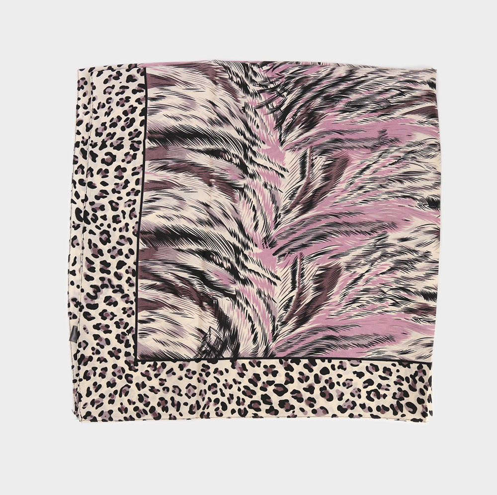 Pañuelo grande borde print naranjo