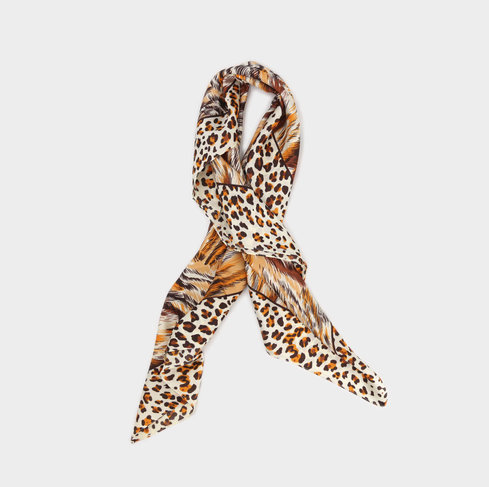 Pañuelo grande borde print naranjo