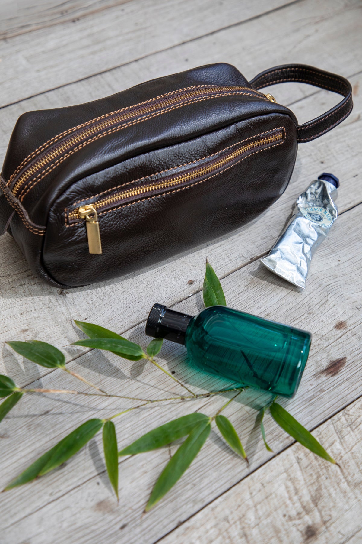 Neceser de Hombre de cuero Cafe Oscuro