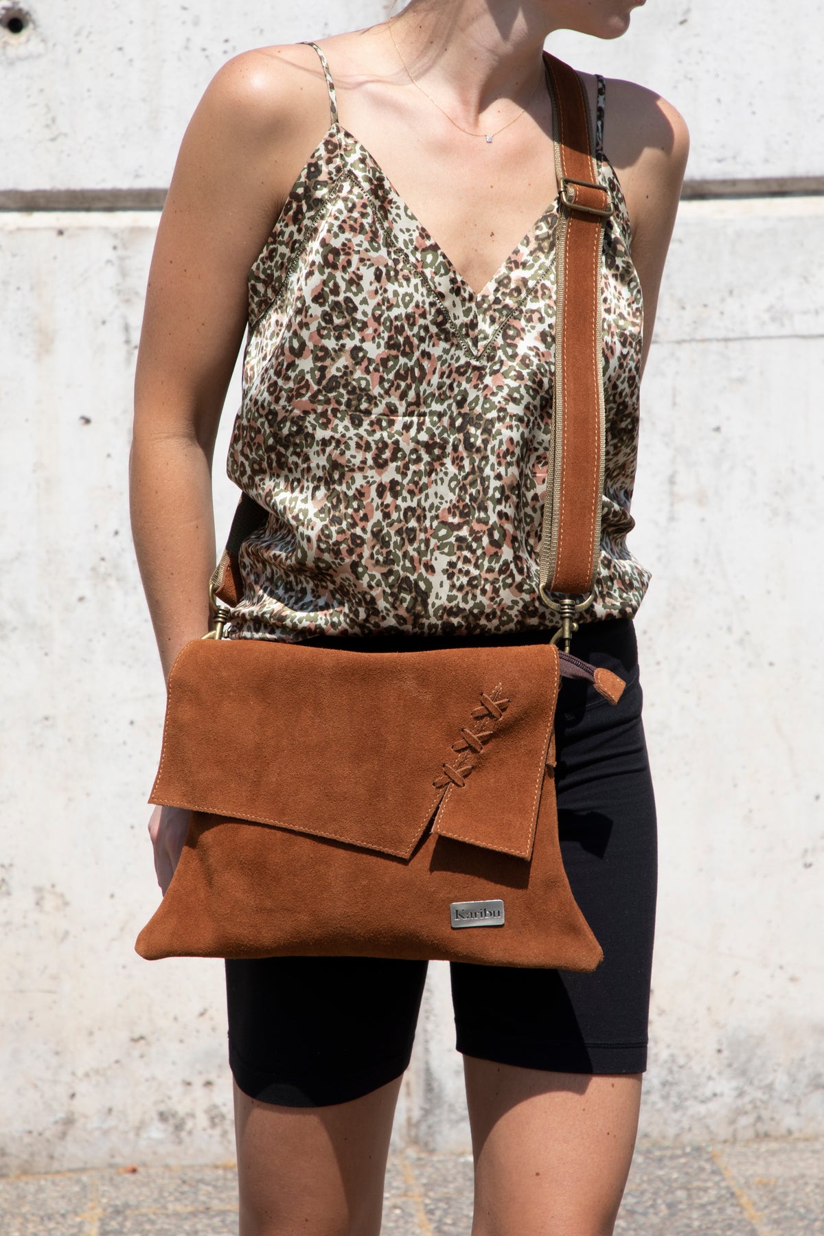 Cartera Trenza Cafe Caramelo