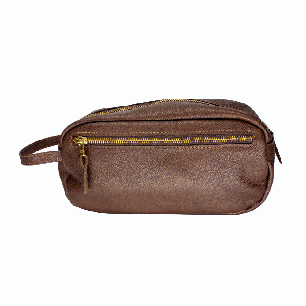 Neceser de cuero Cafe