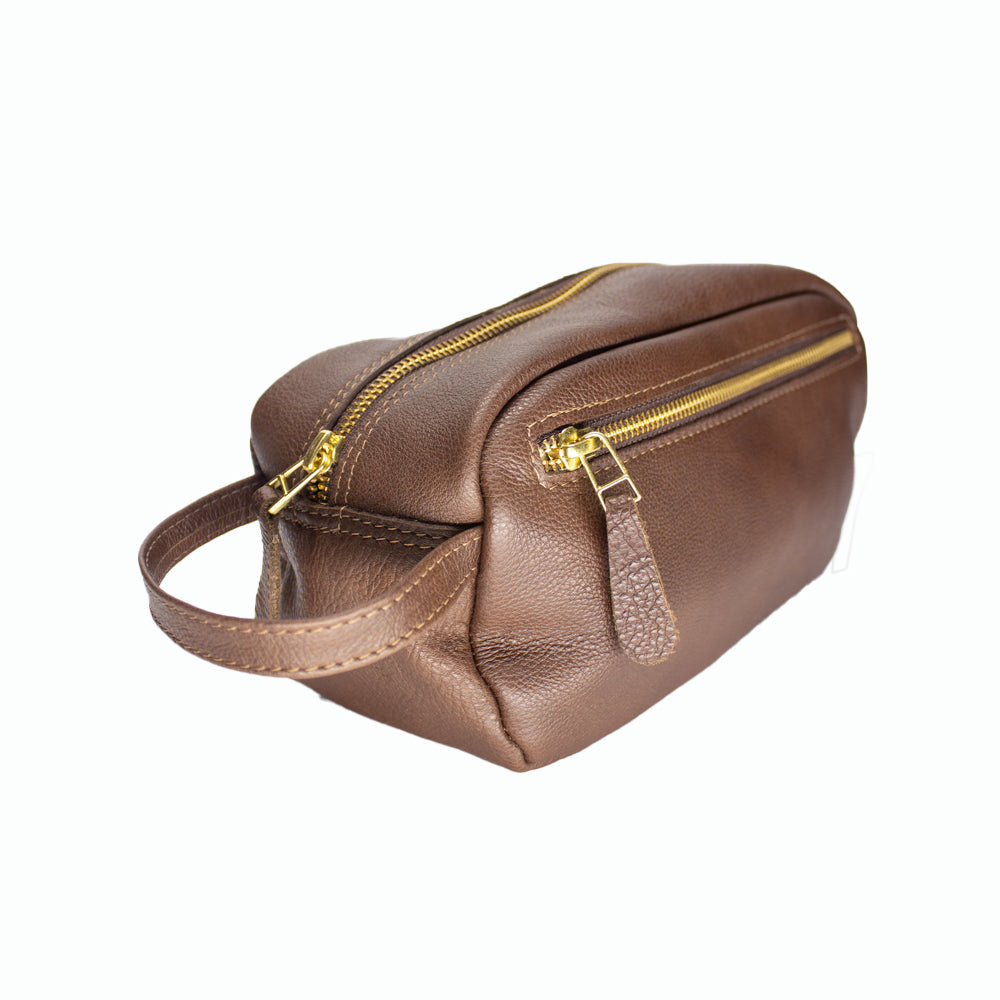 Neceser de cuero Cafe