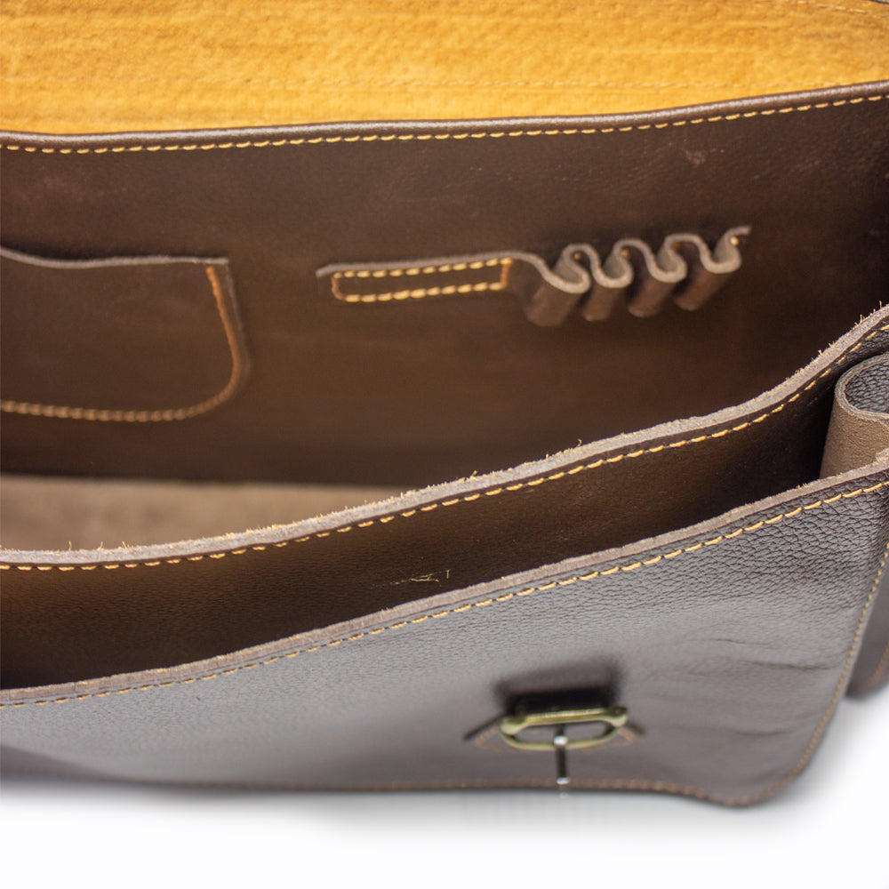 Maletin de Cuero Café Oscuro