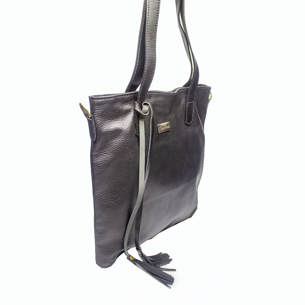 Cartera Olivia Negra - vista lateral