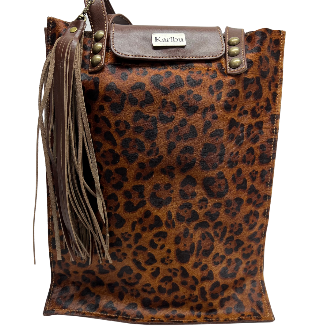 Cartera Juanita Cafe con print pelos