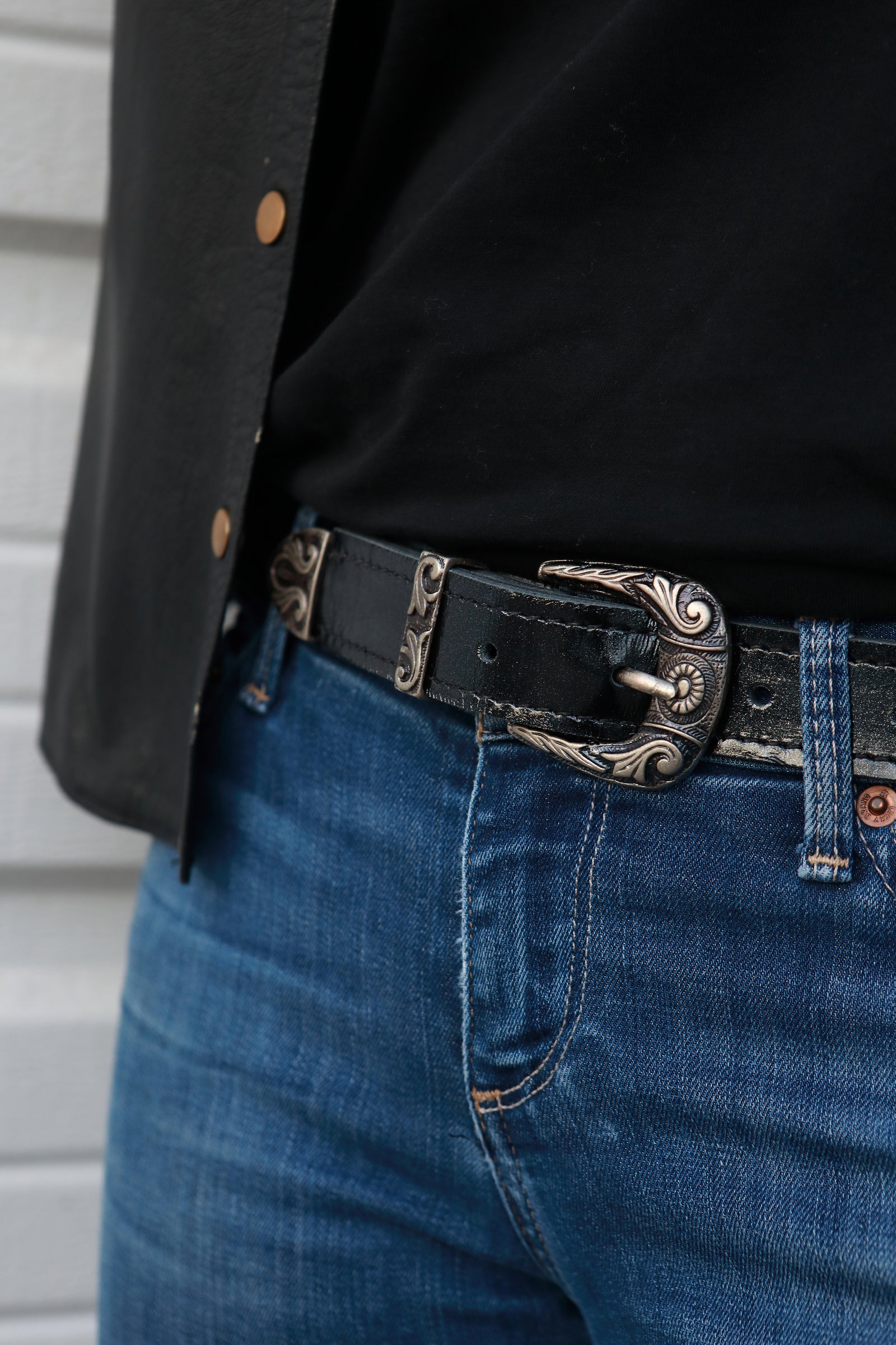 Cinturon Charol Negro Brillante