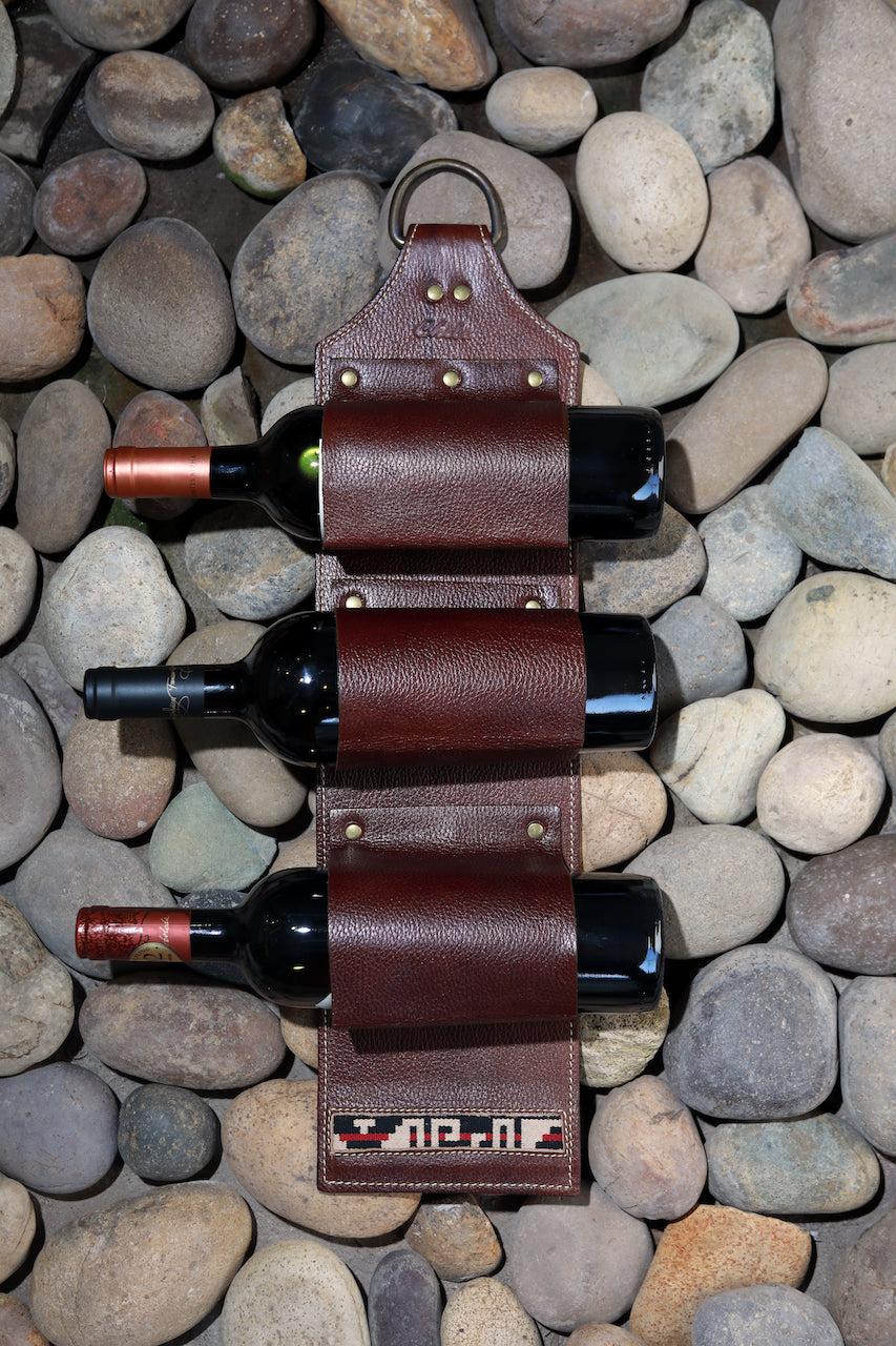 Porta Vinos Pared Cuero Cafe