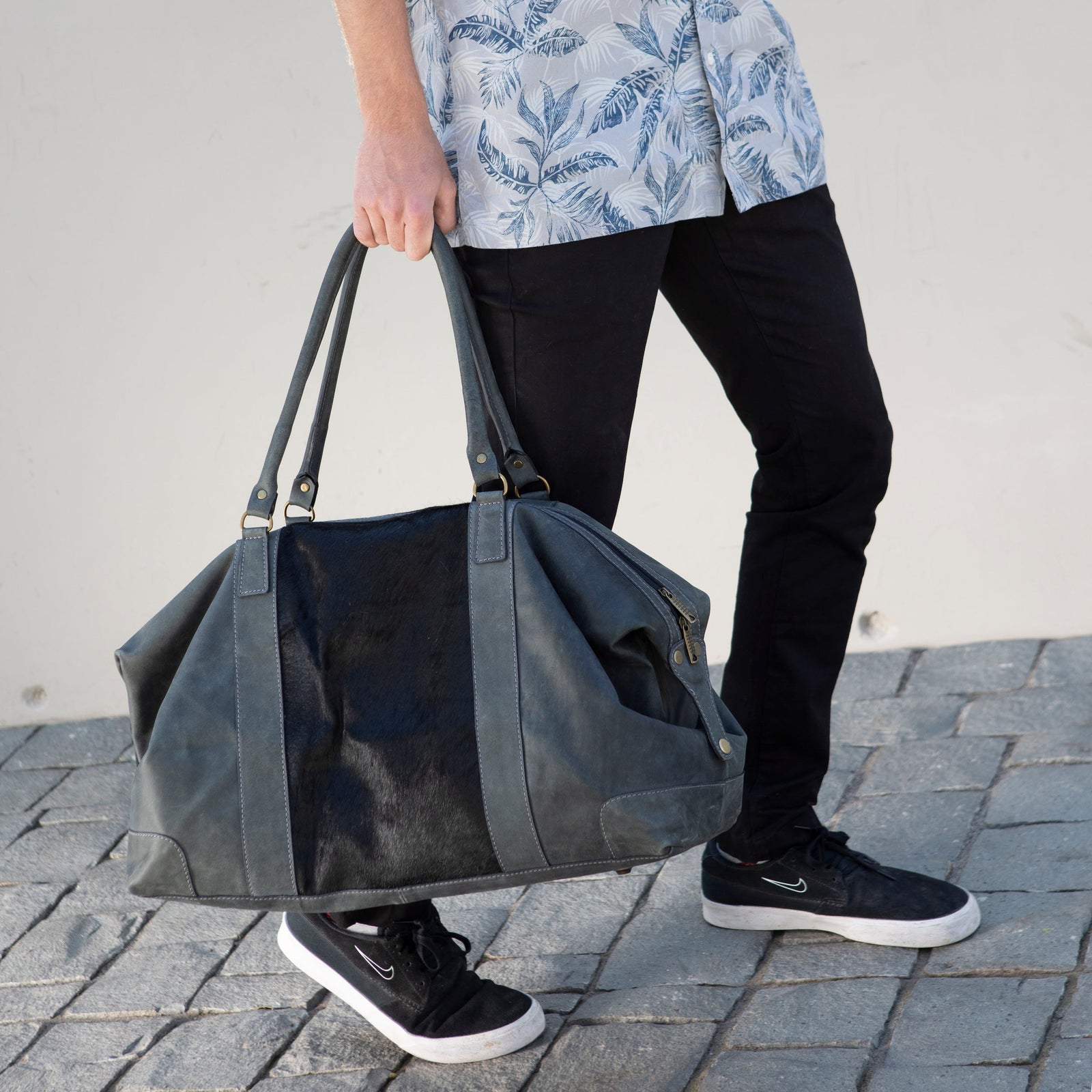 Bolso de Viaje Gris con pelo