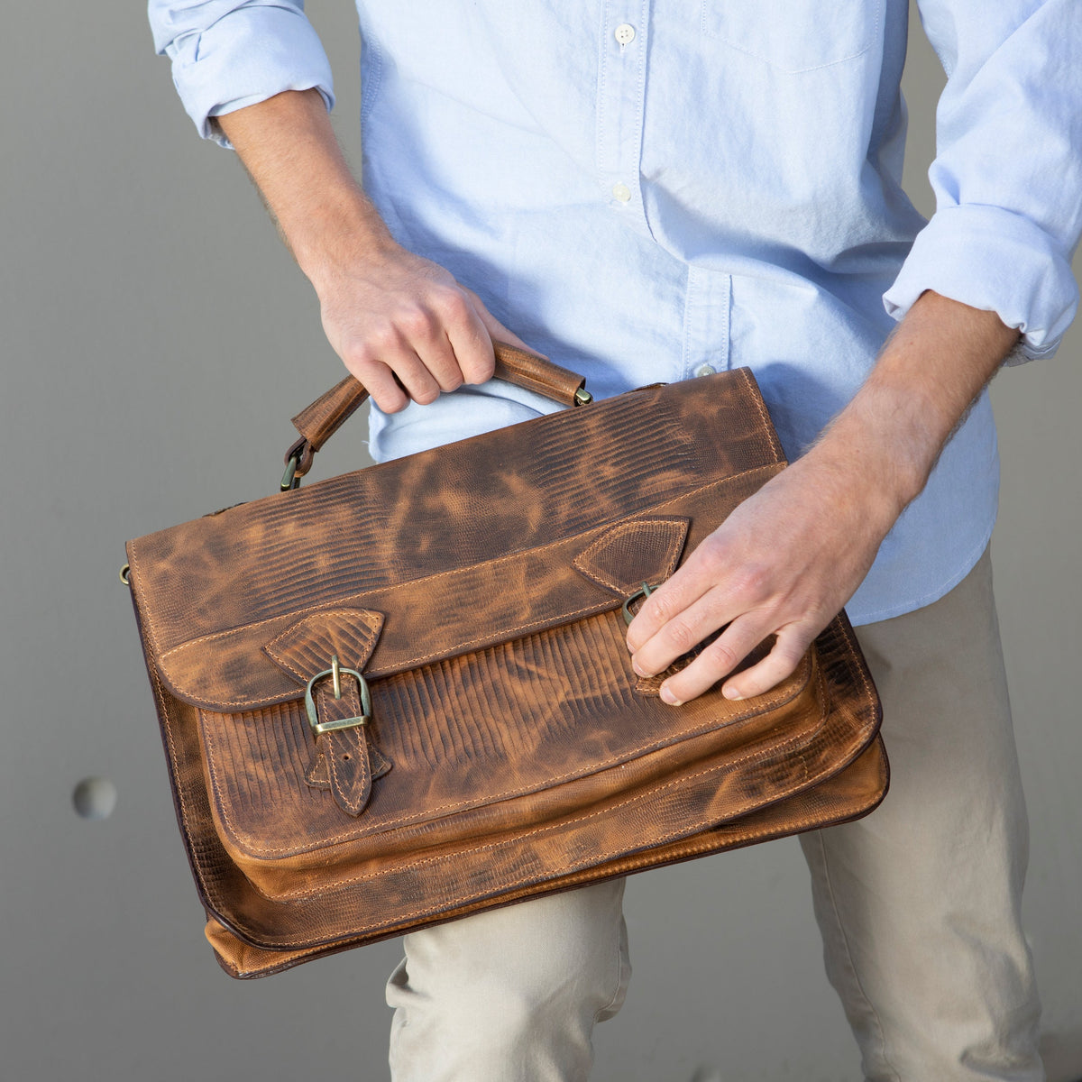 Maletín de Cuero Café Rustico