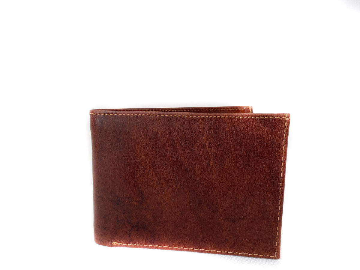 Billetera de cuero de Hombre Tradicional Café
