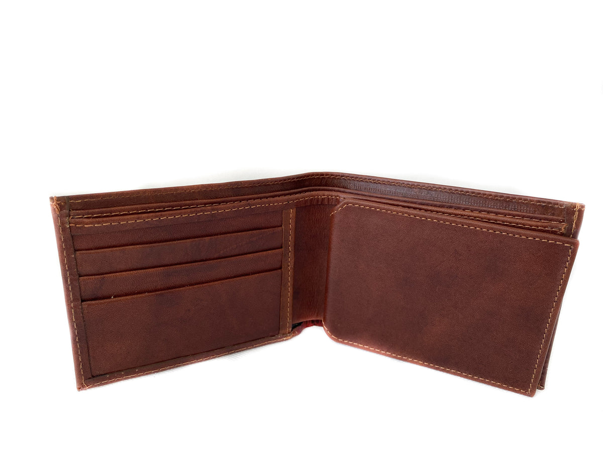 Billetera de cuero de Hombre Tradicional Café