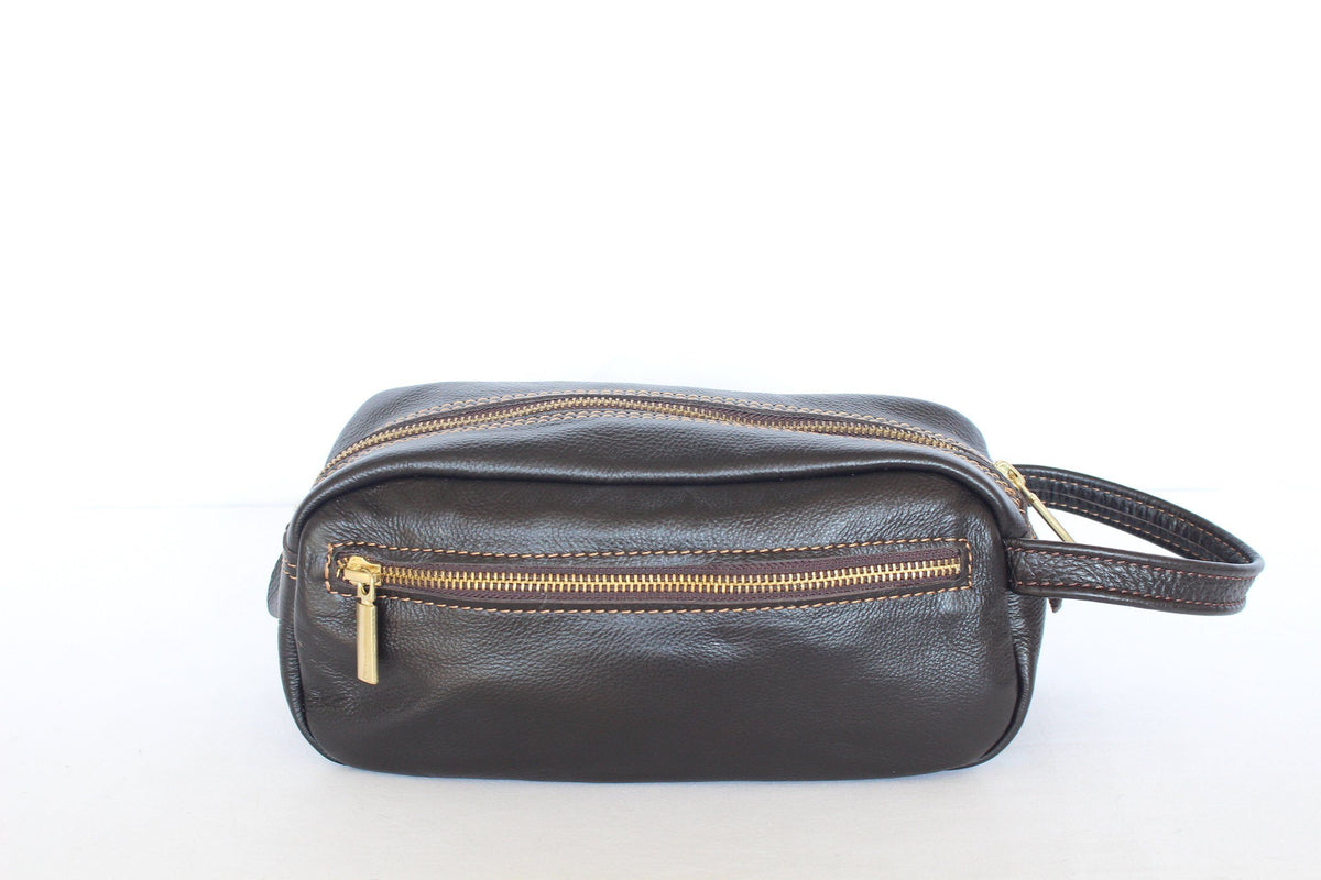 Neceser de Hombre de cuero Cafe Oscuro