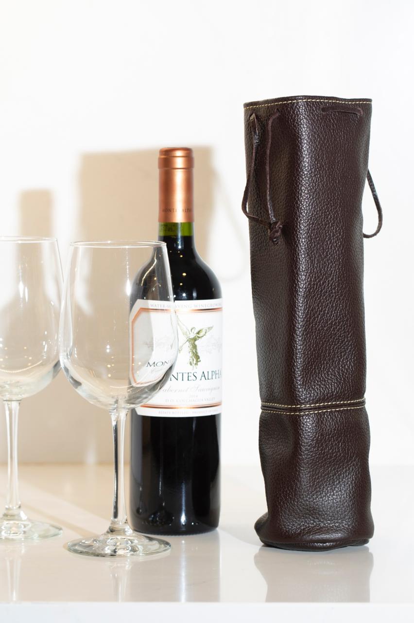 Bolsa Porta Vino Café Oscuro