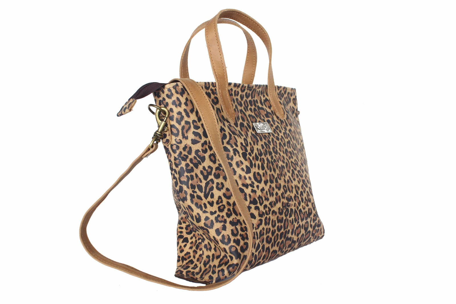 Cartera Kika Animal Print con Tiras Cafe