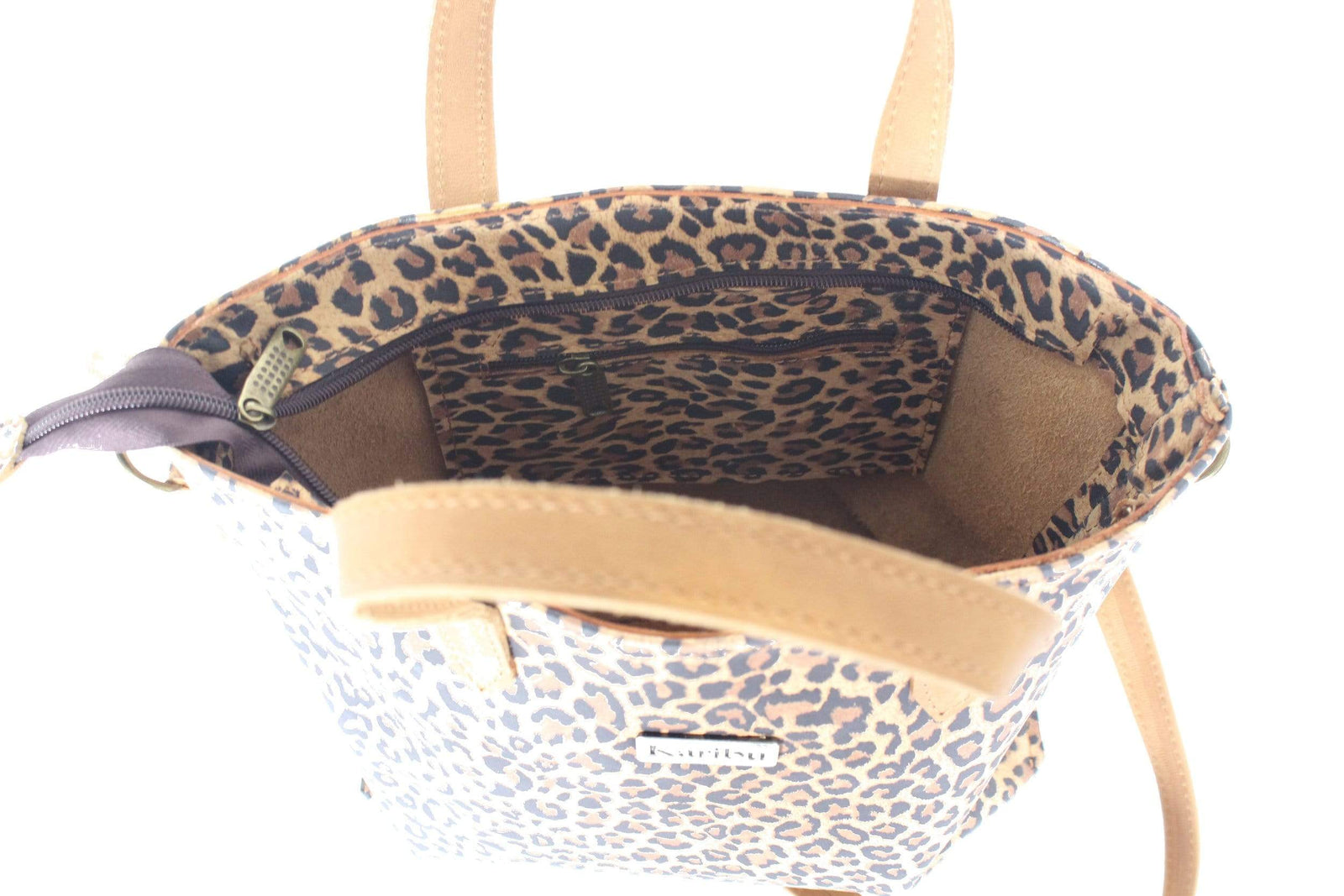 Cartera Kika Animal Print con Tiras Cafe