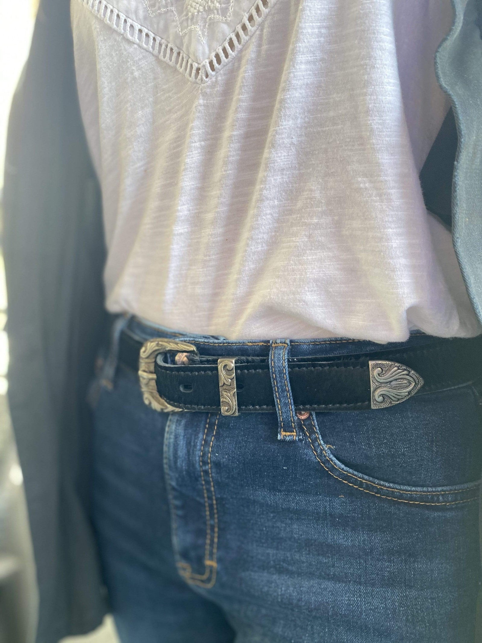 Cinturon Negro Pelos