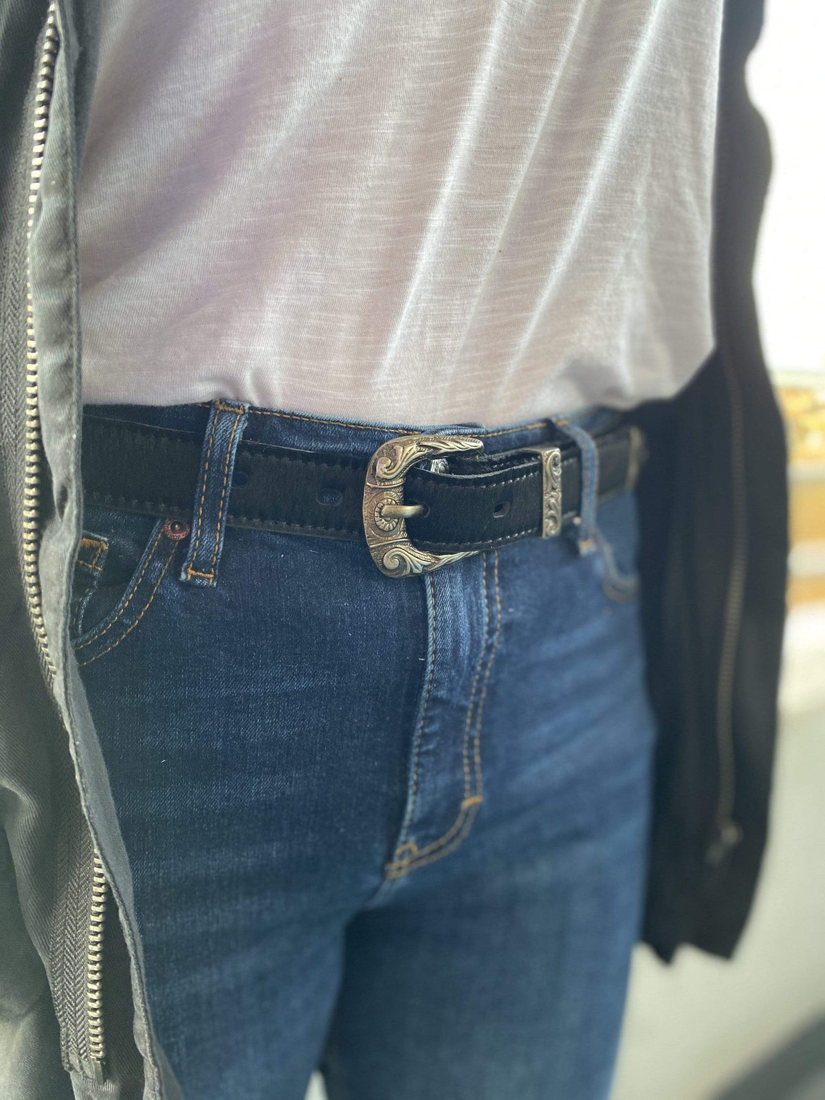 Cinturon Negro Pelos