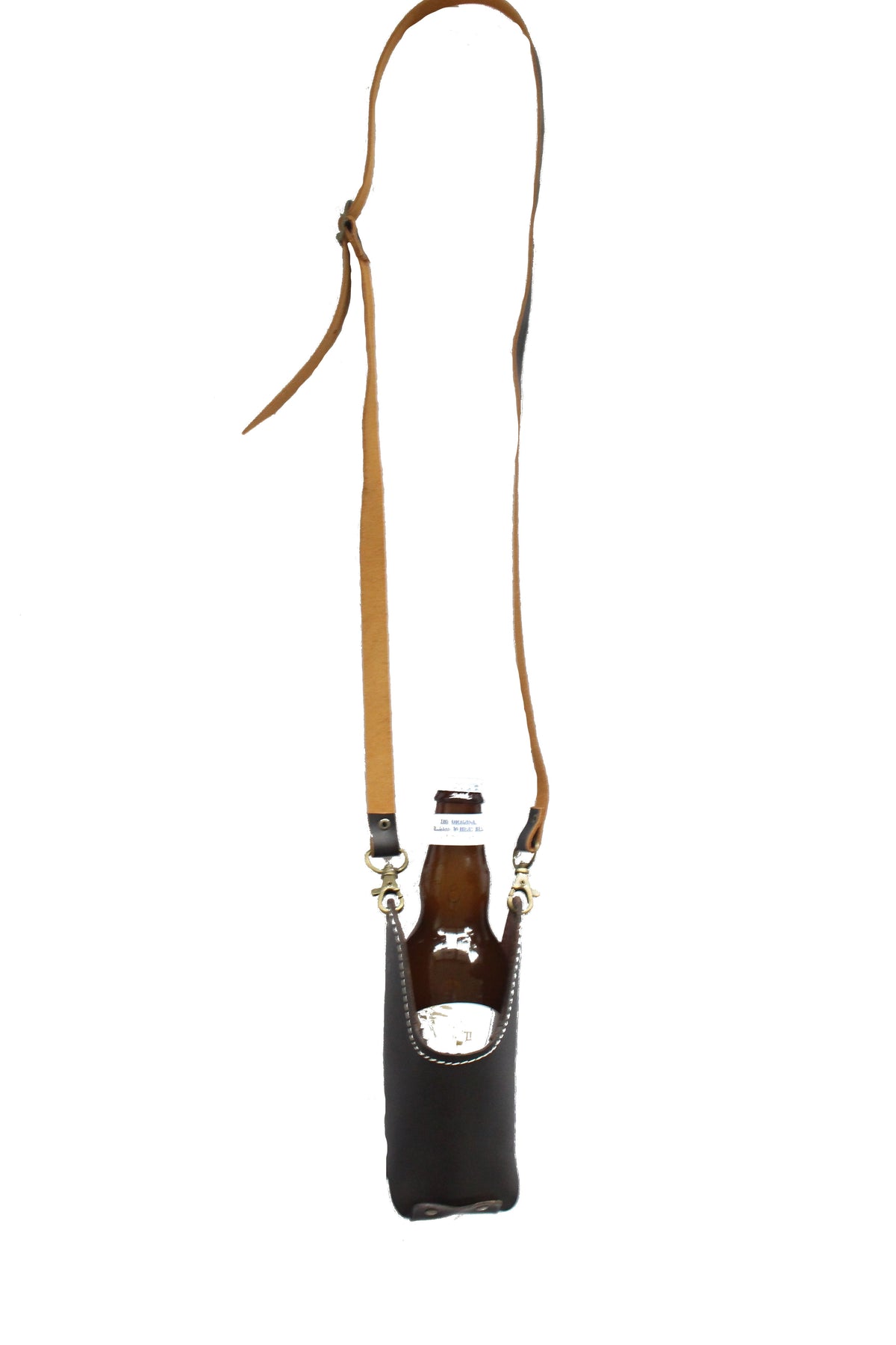 Porta Vaso  de cuero Cafe